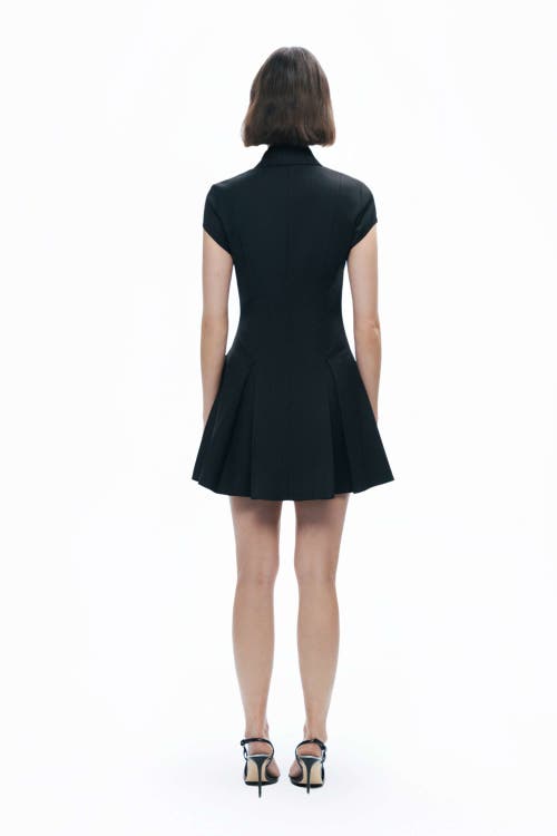 Nocturne Pleated Mini Dress In Black
