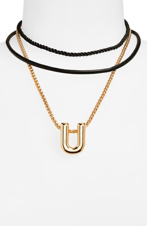 Open Edit Set Of 3 Interchangeable Initial Pendant Necklaces