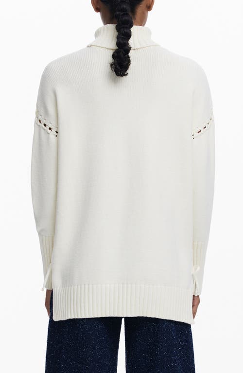 Desigual Laced Sleeve Turtleneck Sweater In Multi