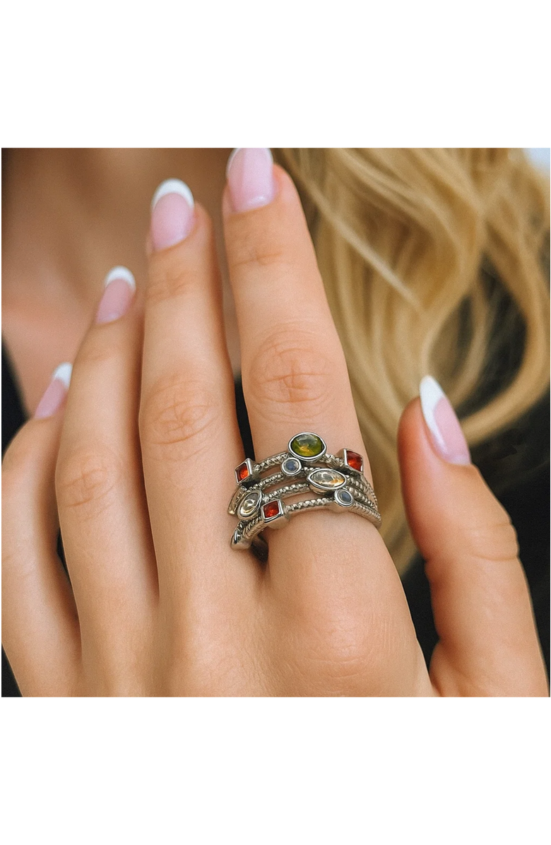 Hollywood Sensation Multicolor Ring, Alternate, color, Silver