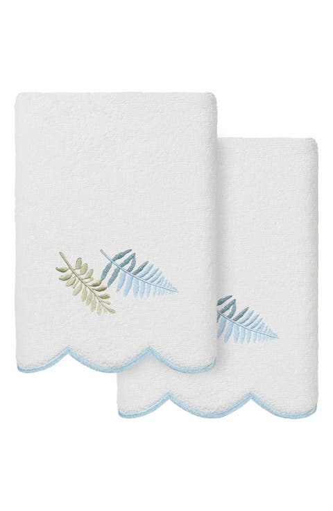 Fern Toss Scallop Pack of 2 Hand Towels