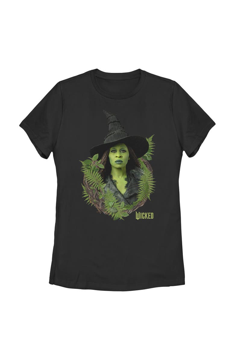 Wicked: For Good Women's Wicked For Good Elphaba Forest Portrait Graphic T-Shirt, Main, color, Black