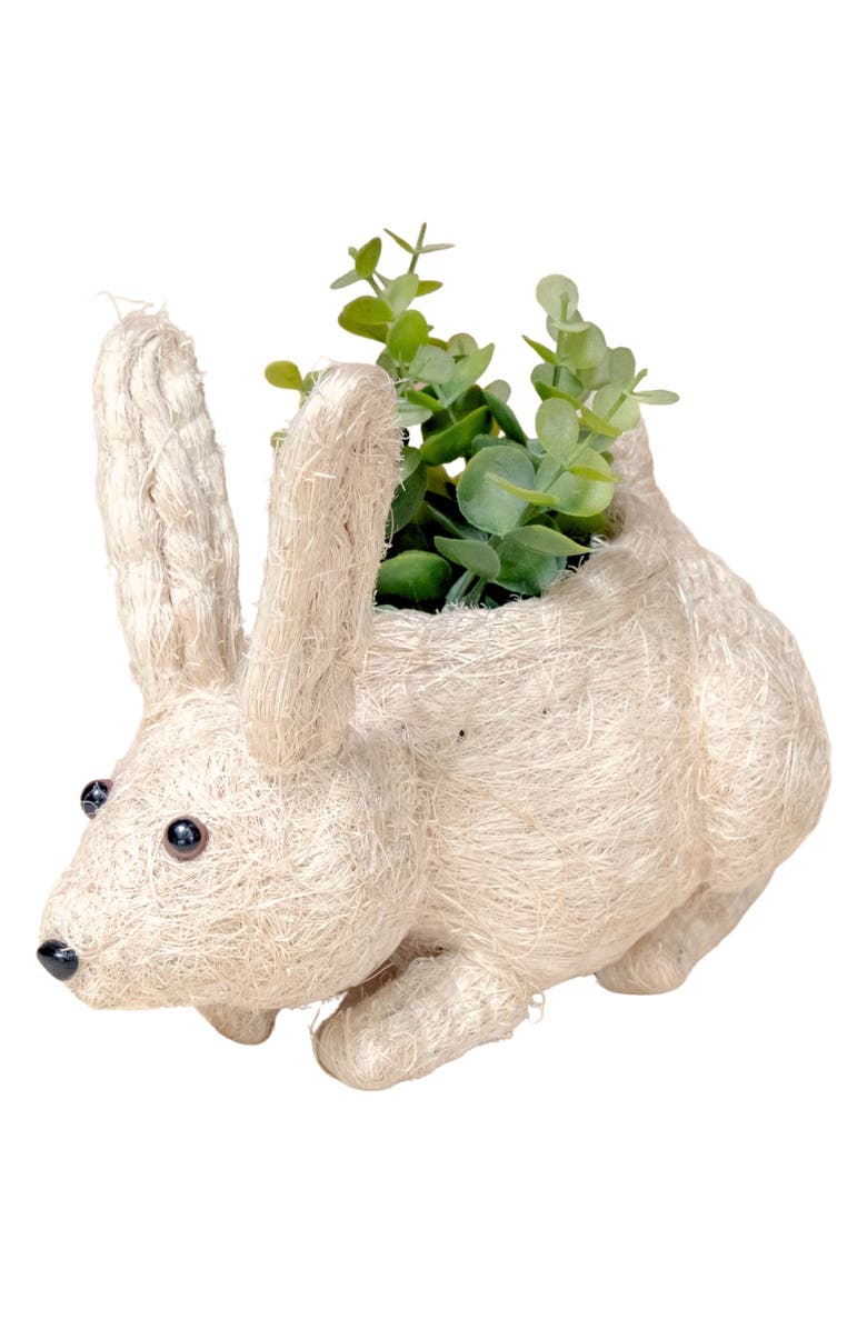 LIKHA Baby Bunny Handwoven Planter, Main, color, White