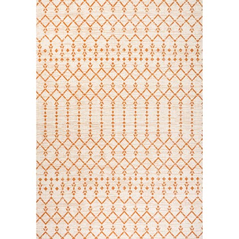 Ourika Moroccan Geometric Textured Weave Indoor/Outdoor Area Rug