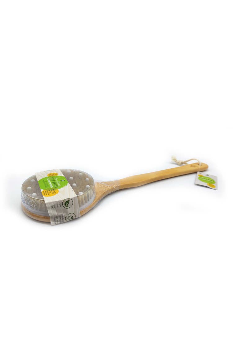 Boar Bristle & Rubber Massager with Lotus Wooden Handle, Main, color, Beige