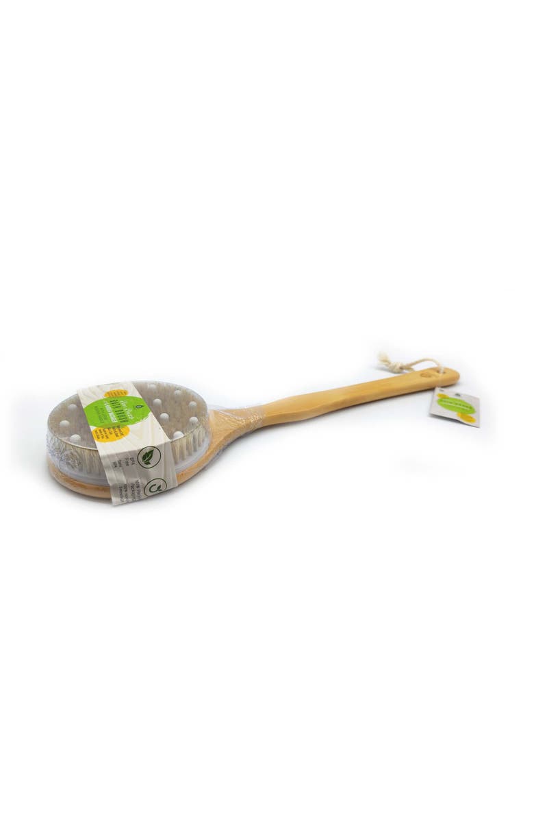 PURSONIC Boar Bristle & Rubber Massager with Lotus Wooden Handle, Main, color, Beige