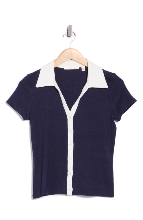 Cyrus Short Sleeve Button-up Shirt In Blue