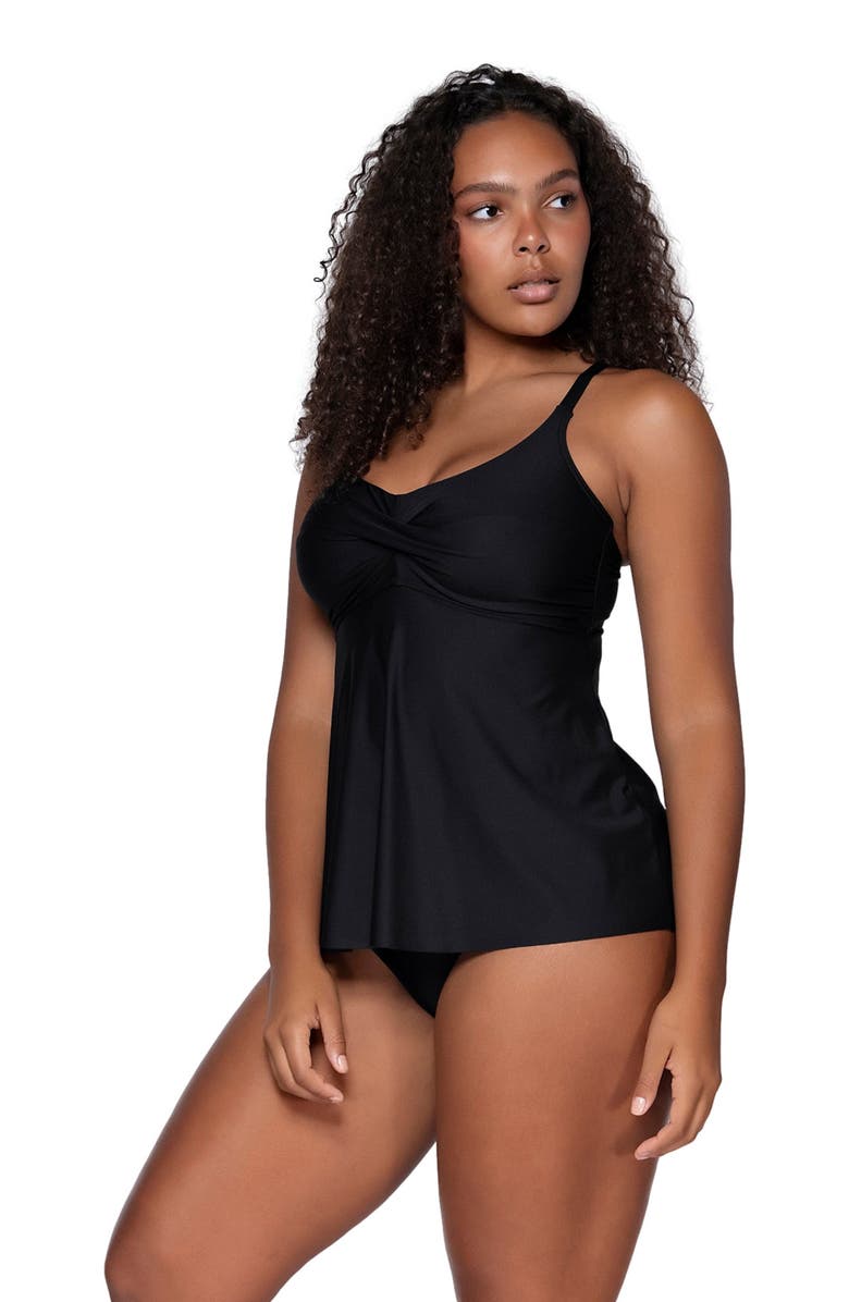 Sunsets Escape Tori Tankini Swimsuit Top, Alternate, color, Black