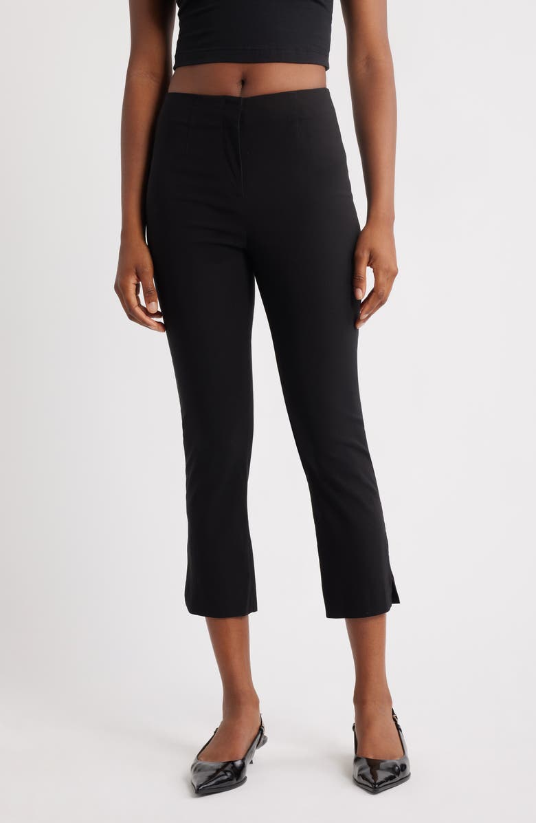 Topshop Bengaline Capri Pants, Main, color, Black