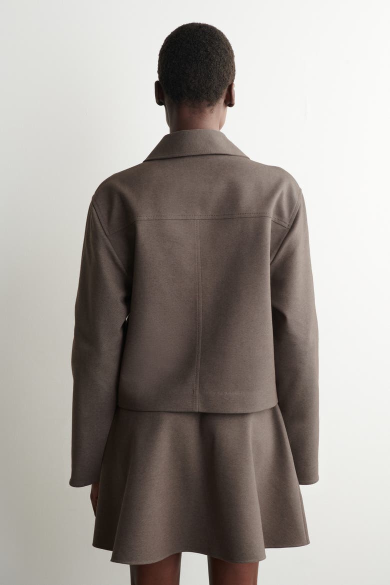 Rounded Jersey Jacket, Alternate, color, BROWN