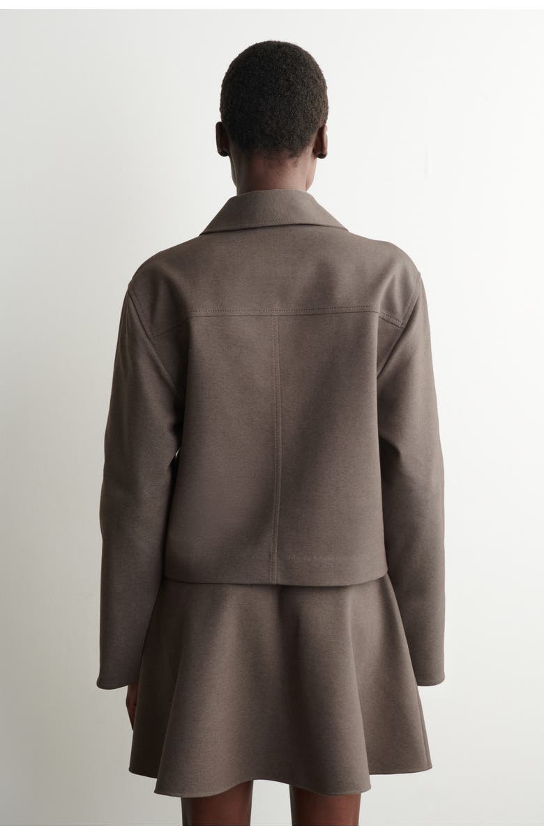 COS Rounded Jersey Jacket, Alternate, color, Brown