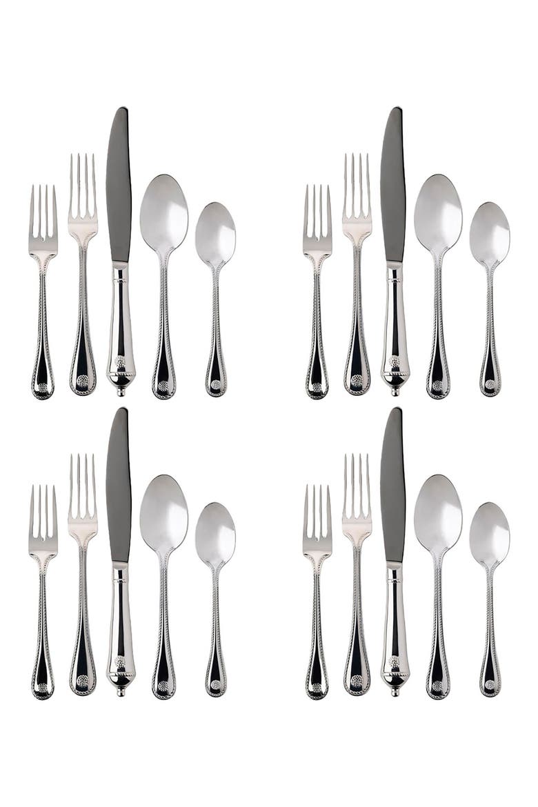 Berry Thread 20-Piece Place Setting, Main, color, POLISHED