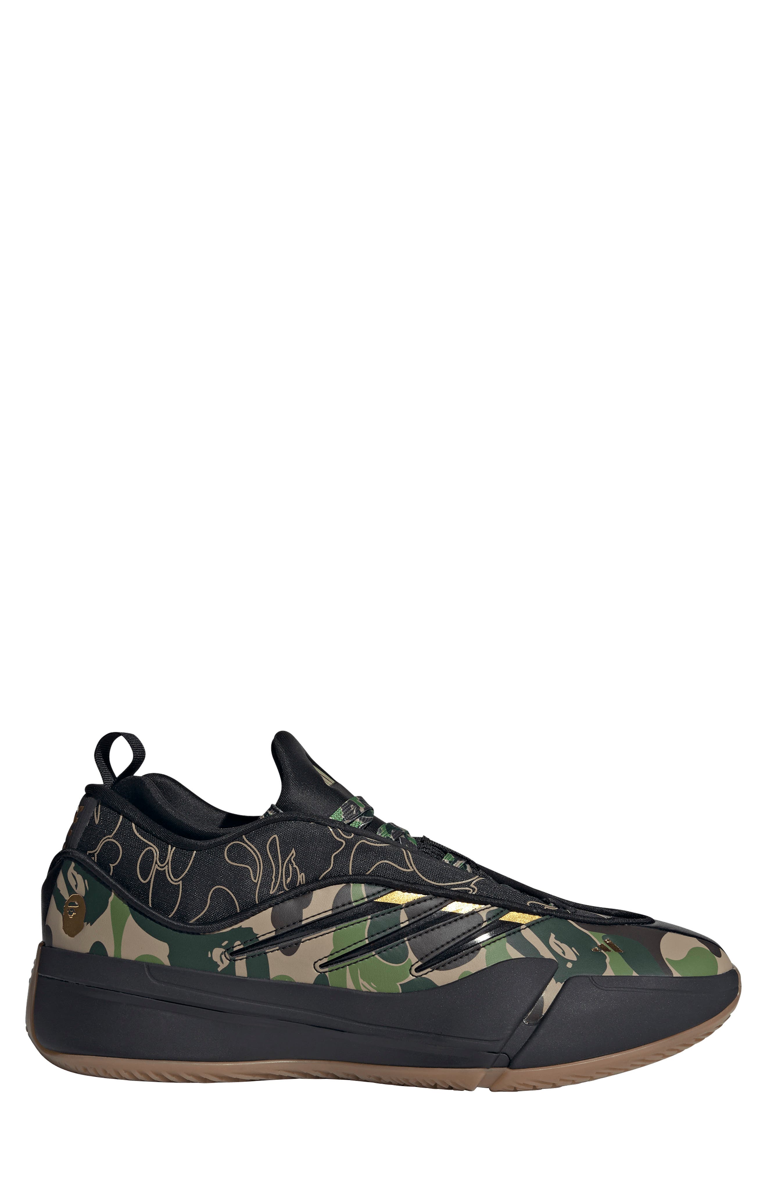 adidas x BAPE Dame 9 Sneaker, Alternate, color, Camo/ Black