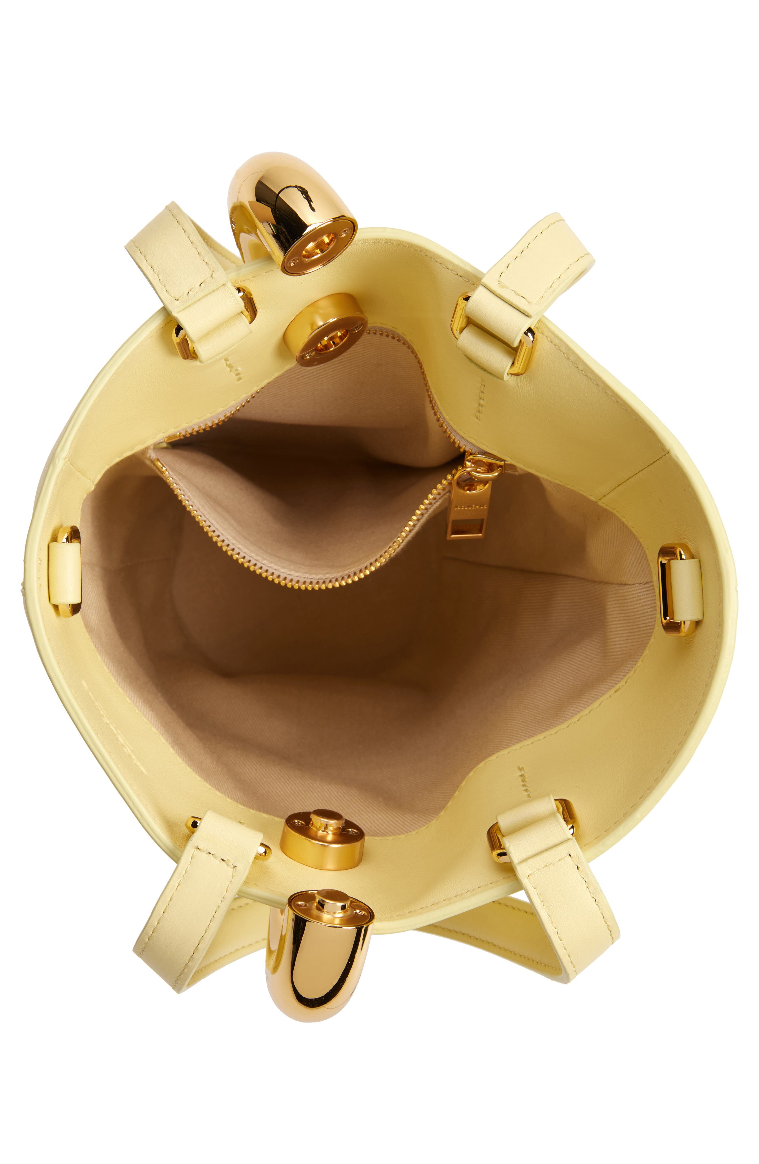 Le Petit Bambola Leather Bucket Bag, Alternate, color, LIGHT YELLOW 210