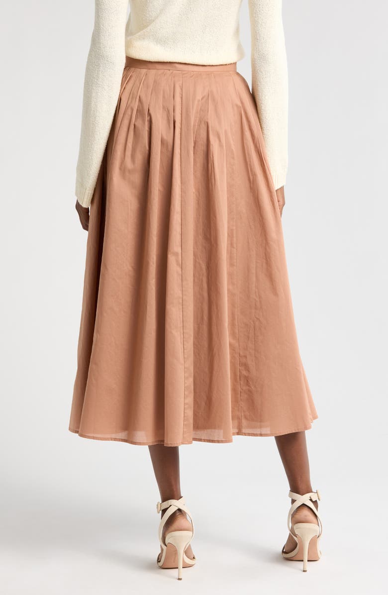Amelie Pleated Cotton Midi Skirt