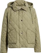 Bernardo Diamond Quilted Jacket with Removable Hood