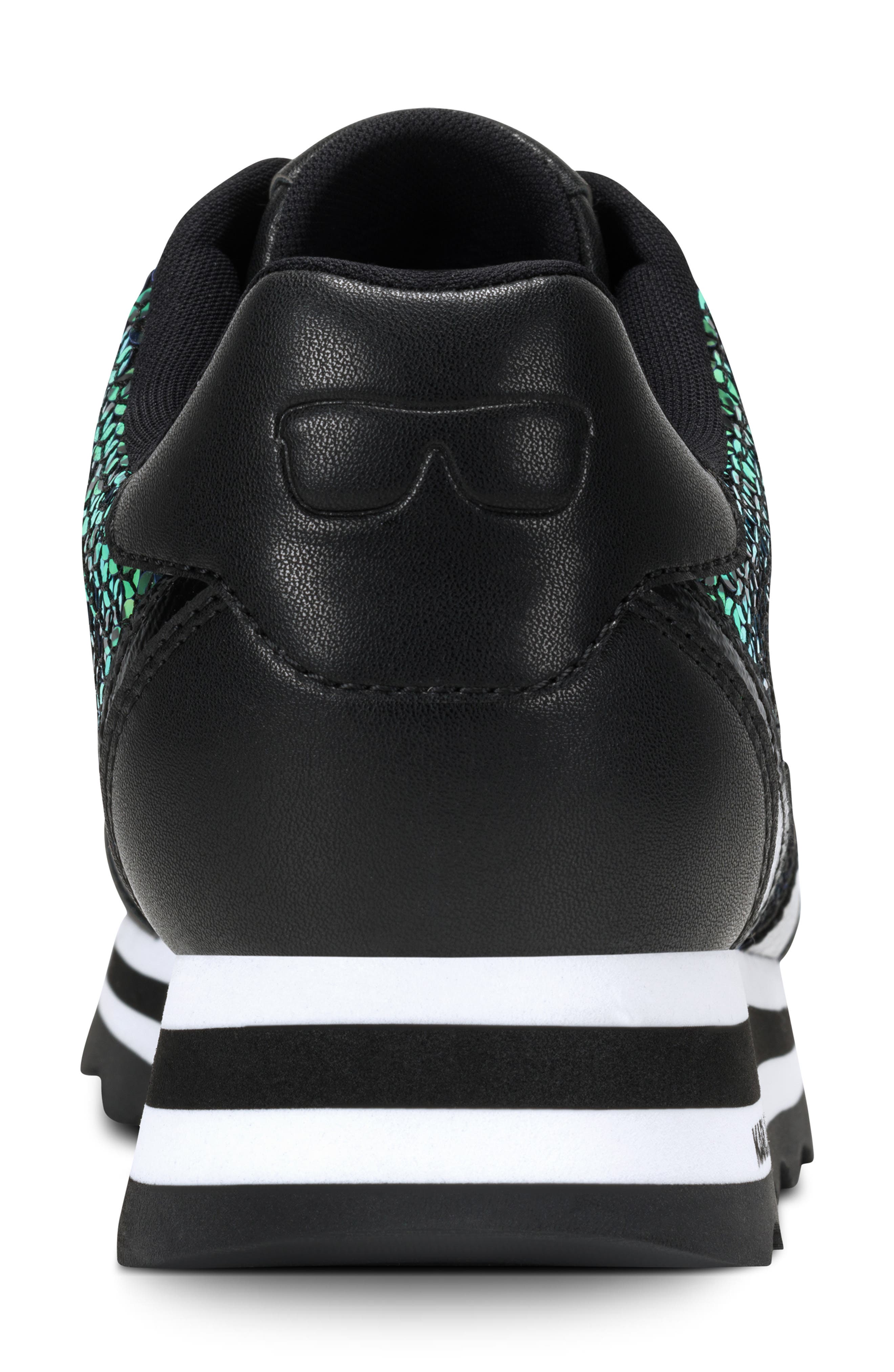 KARL LAGERFELD PARIS Meade Platform Sneaker, Alternate, color, Multi/ Black