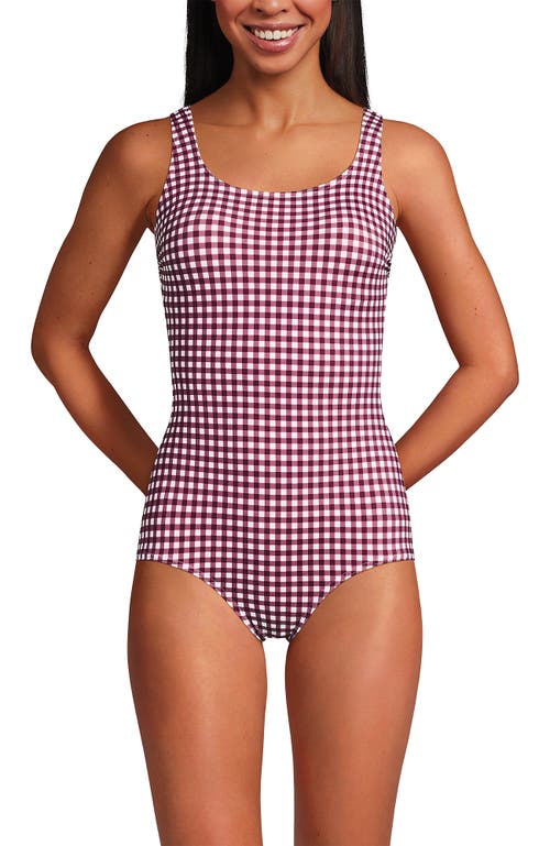Lands' End Tugless One Piece Swimsuit In Pink