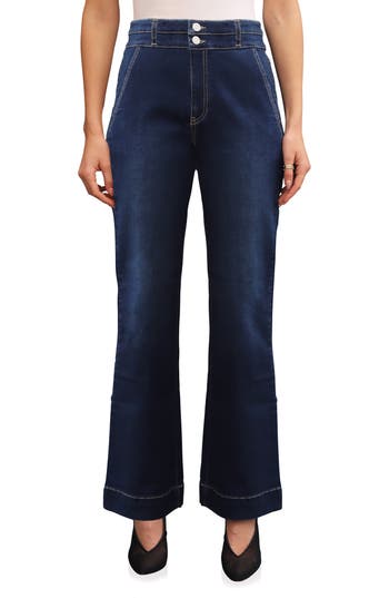 Bagatelle High Waist Wide Leg Jeans In Cordelia Wash