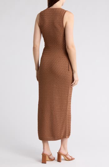 Openwork Side Tie Cover-Up Maxi Dress