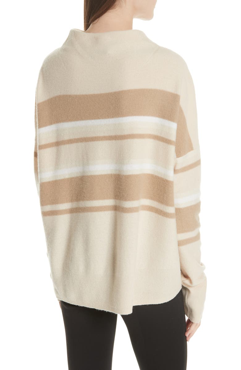 Vince Cashmere Ombré Stripe Mock Neck Sweater, Alternate, color,