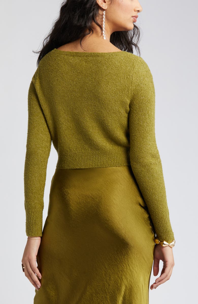 Open Edit Cotton Blend Crop Sweater, Alternate, color, 