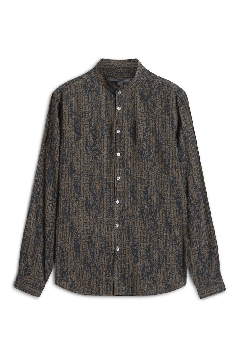 Double Band Collar Button-Up Shirt, Alternate, color, LIGHT BROWN