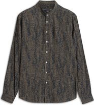 John Varvatos Double Band Collar Button-Up Shirt