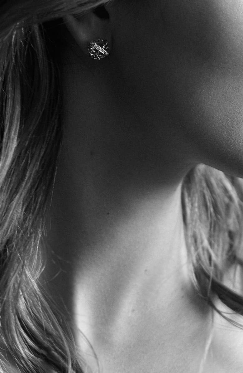 David Yurman Cable Wrap Earrings with Semiprecious Stones & Diamonds, Alternate, color,