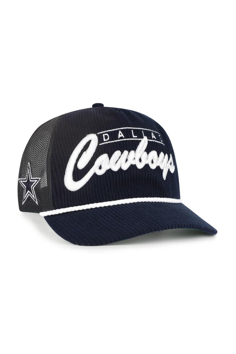 Men's '47  Navy Dallas Cowboys Double Header Relaxed Corduroy Hitch Hat, Main, color, Navy