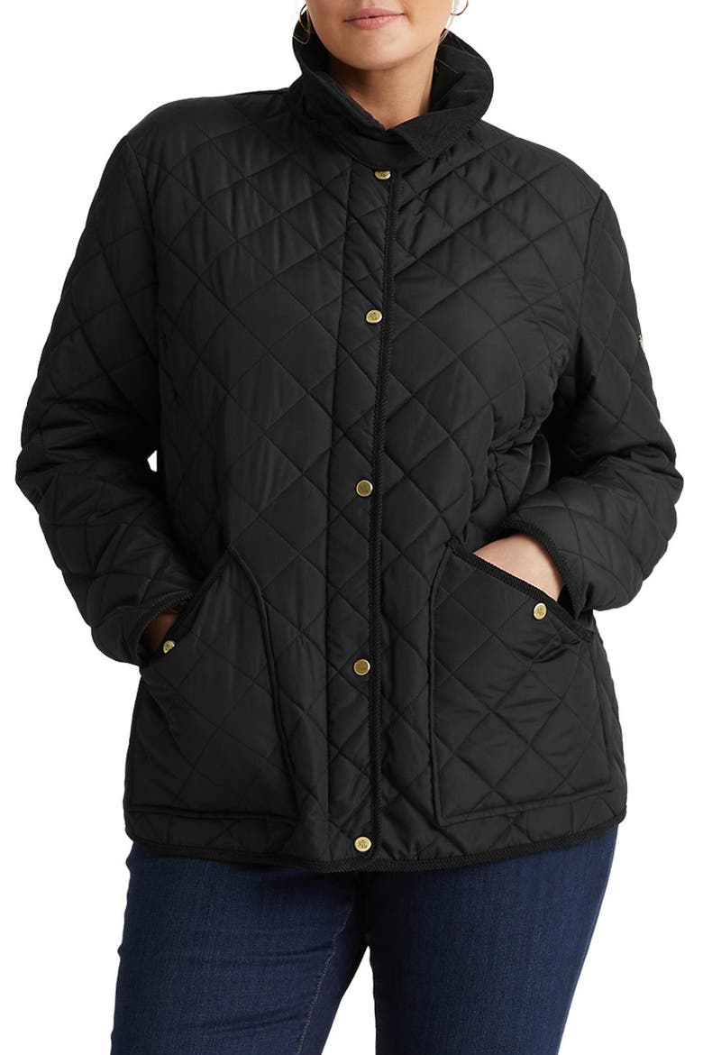 Diamond Quilted Jacket, Alternate, color, BLACK