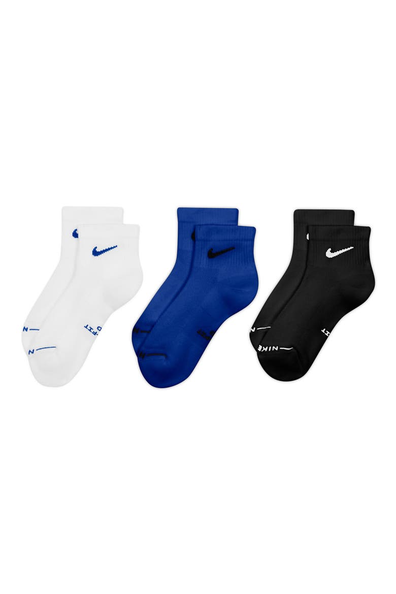 Everyday Dri-FIT Assorted 3-Pack Cotton Blend Quarter Socks, Main, color, MULTI-COLOR
