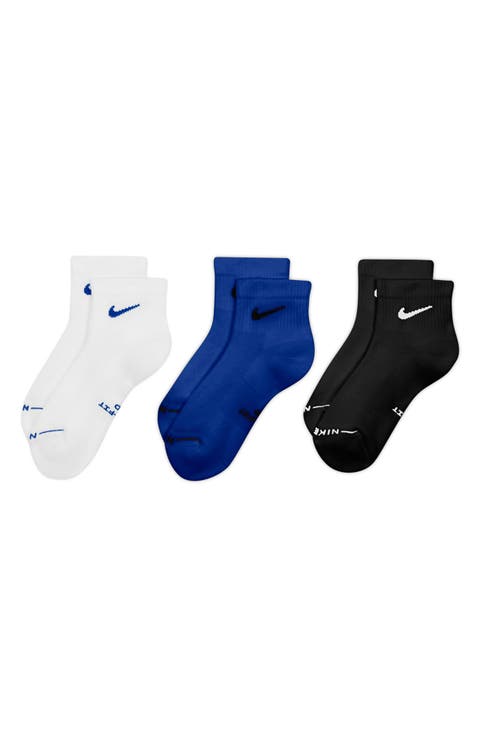 Everyday Dri-FIT Assorted 3-Pack Cotton Blend Quarter Socks