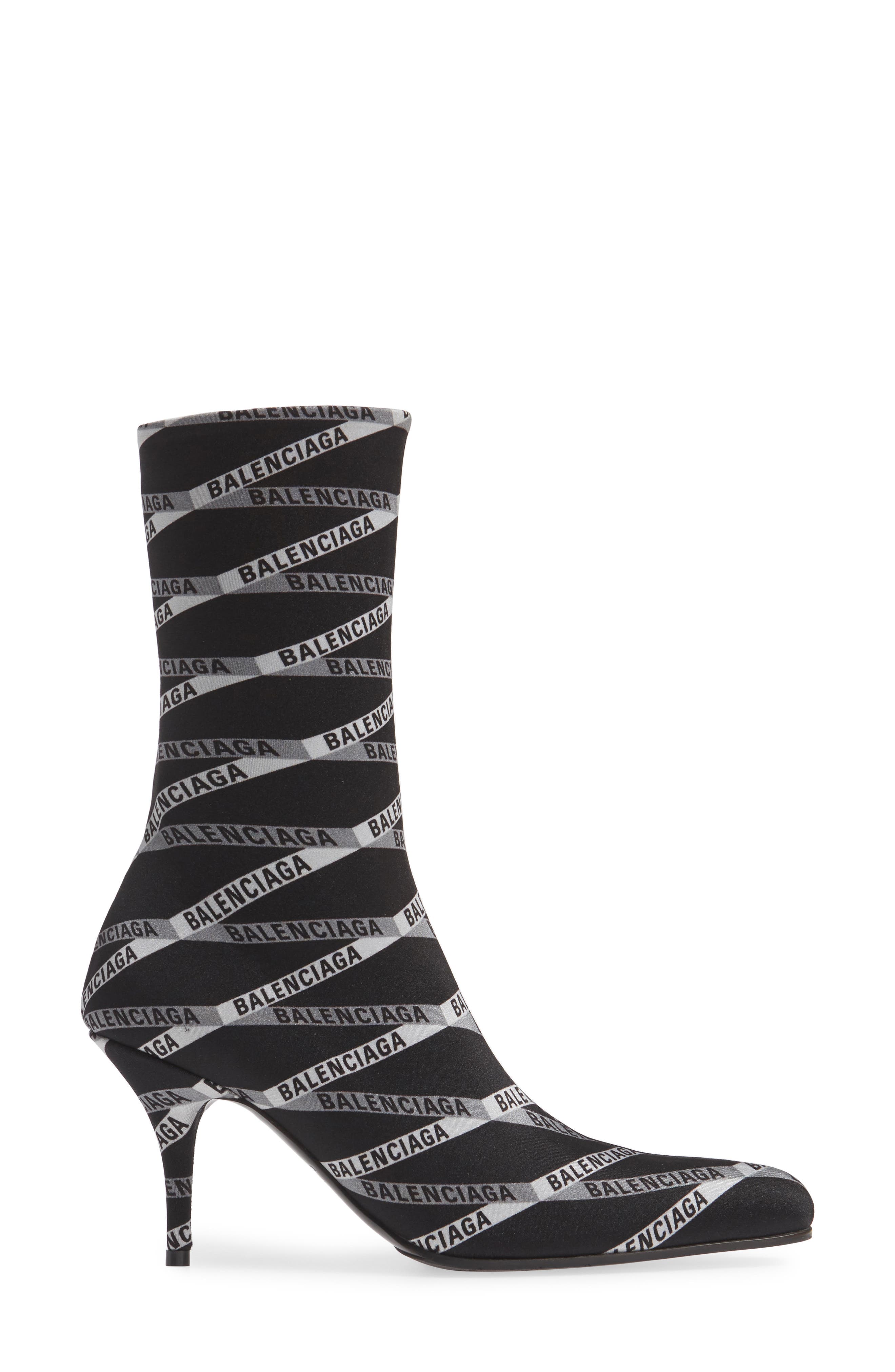 Balenciaga Logo Sock Boot, Alternate, color, 