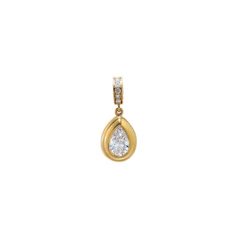 Lab Grown Diamond Pear Elevated Bezel Charm 14K