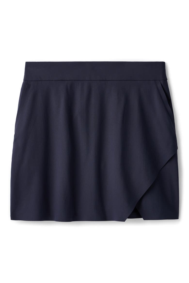 BIrdie Wrap Front Miniskort, Alternate, color, NAVY BLUE