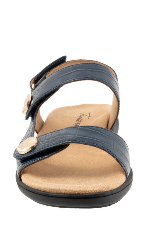 Trotters Romi Croco Slingback Sandal In Navy