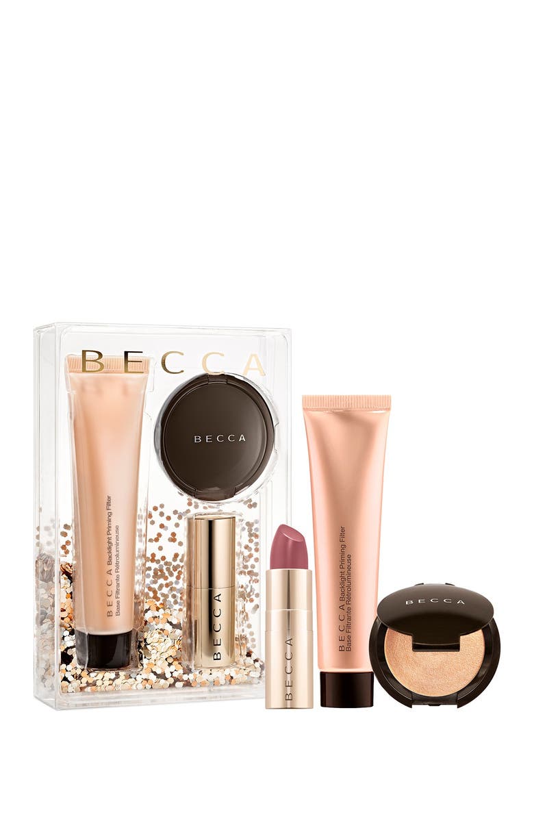 BECCA Cosmetics Your Glow-To Glow Primer, Highlighter & Lip Kit - Champagne Pop, Main, color, 