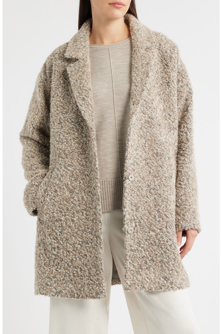 Notch Collar Long Coat, Main, color, BISCUIT BEIGE