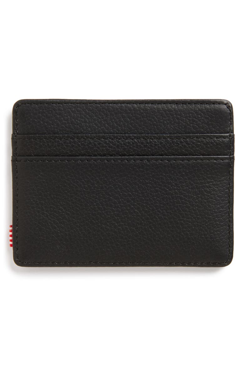 Charlie Leather Card Case, Alternate, color, BLACK LEATHER