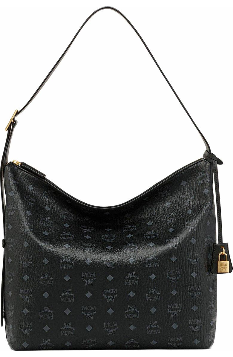 MCM Aren Hobo in Visetos, Main, color, Black