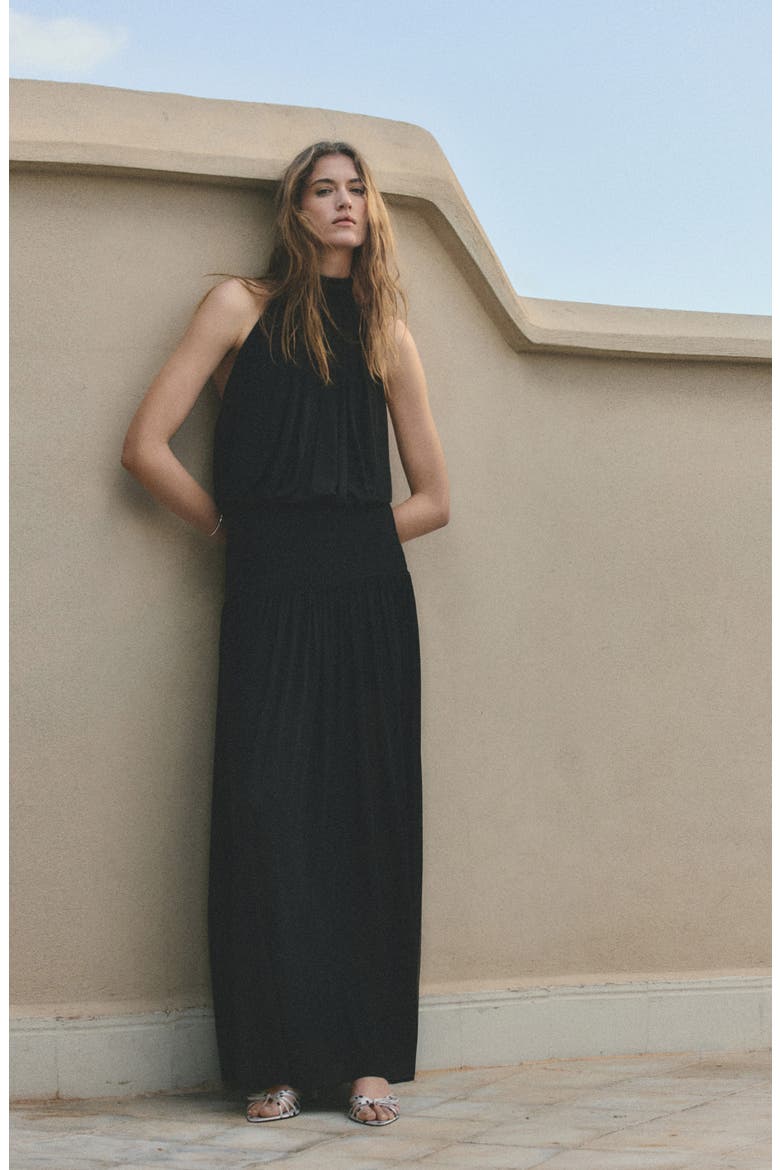 Sleeveless Maxi Dress, Alternate, color, BLACK