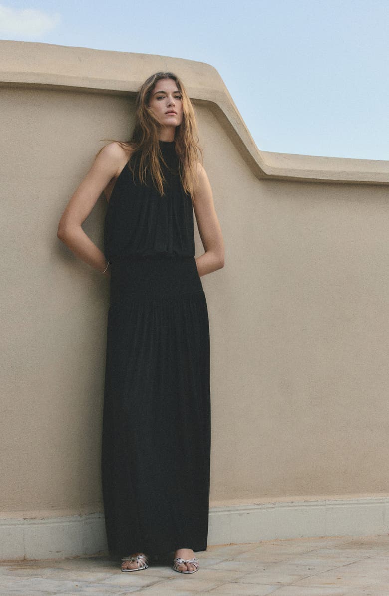 MANGO Sleeveless Maxi Dress, Alternate, color, 