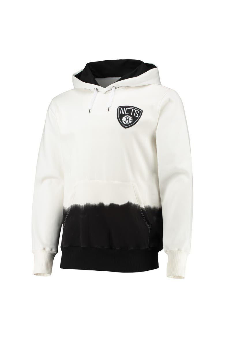 Men's FISLL Oatmeal Brooklyn Nets Double Dribble Dip-Dye Pullover Hoodie, Alternate, color, Oatmeal