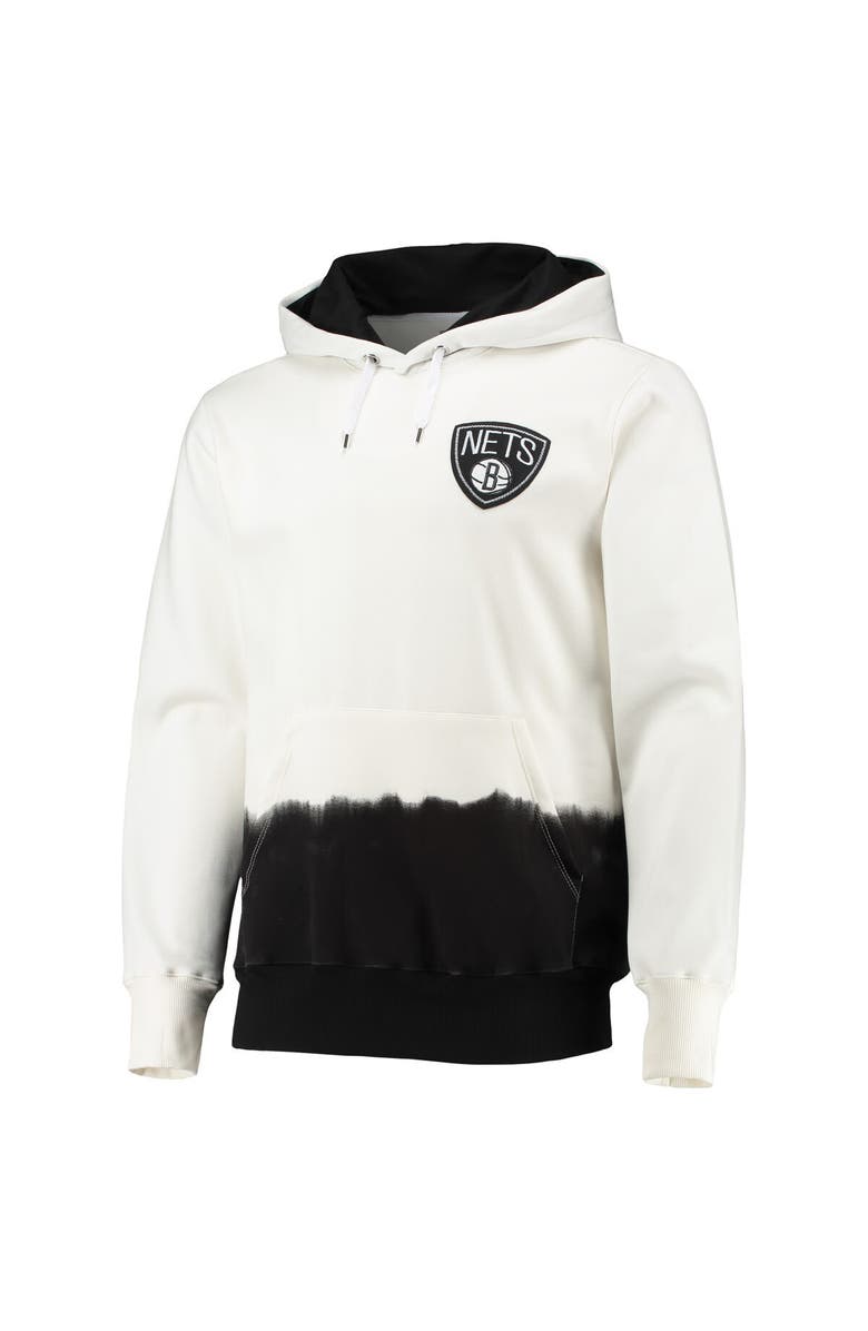 FISLL Men's FISLL Oatmeal Brooklyn Nets Double Dribble Dip-Dye Pullover Hoodie, Alternate, color, Oatmeal