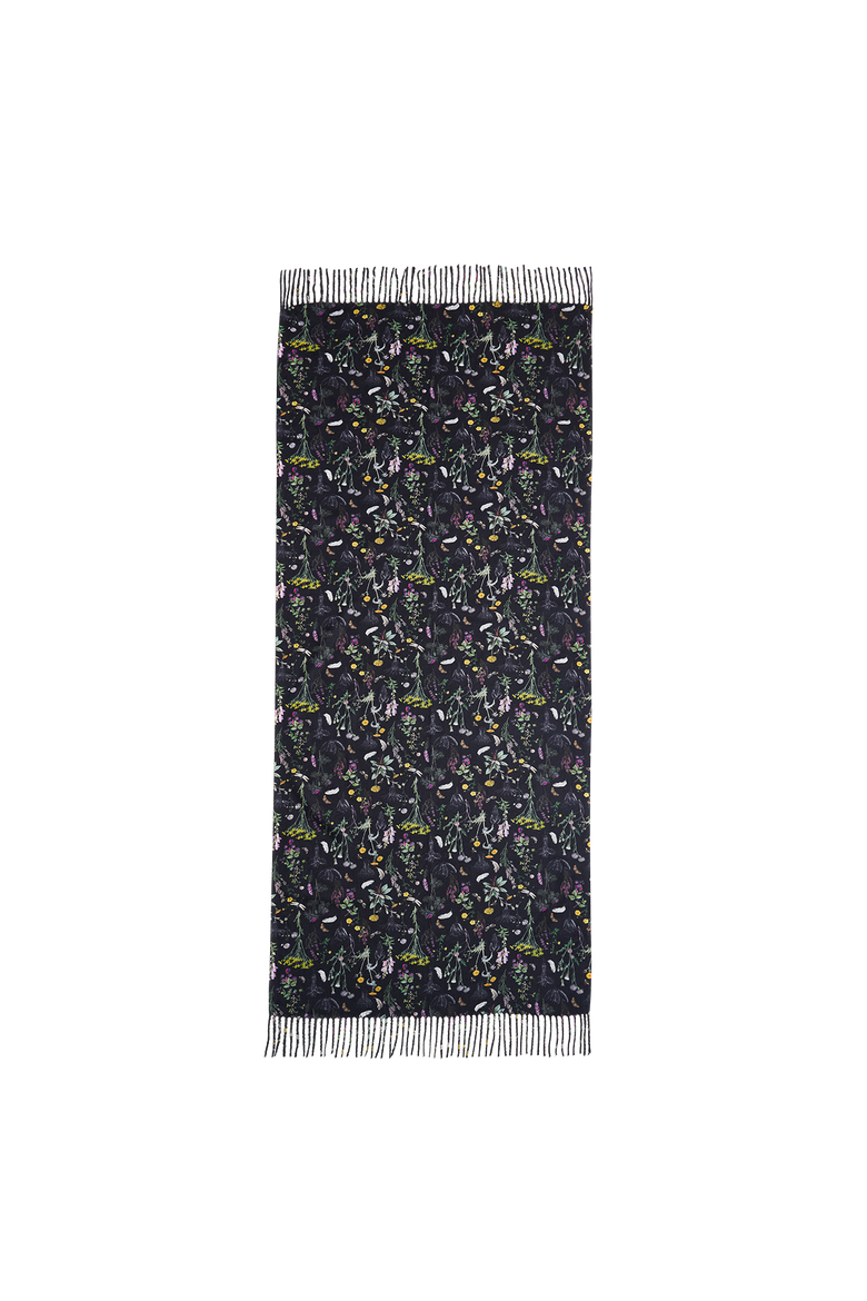 Wilderness Black Tassel Scarf, Alternate, color, Black