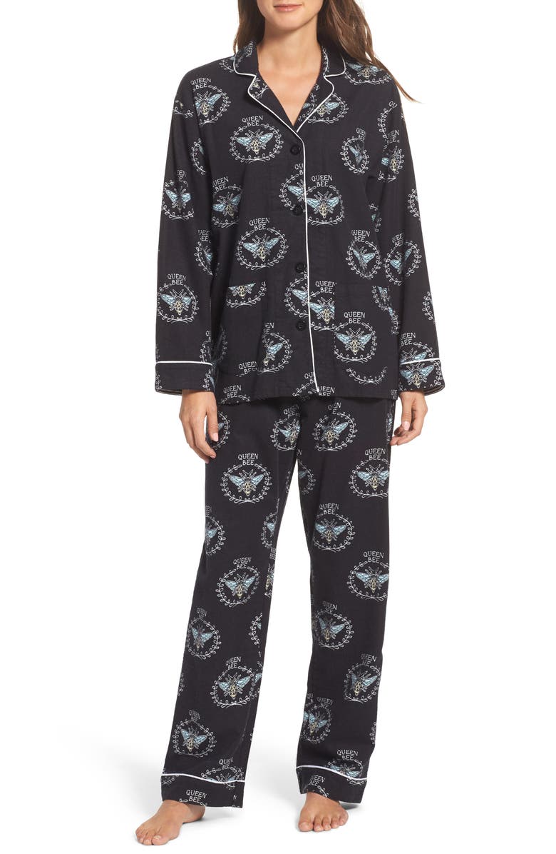PJ Salvage Print Flannel Pajamas, Main, color,