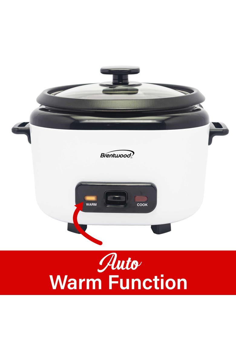 16 Cup Cooked Rice Cooker with Steam, Alternate, color, White