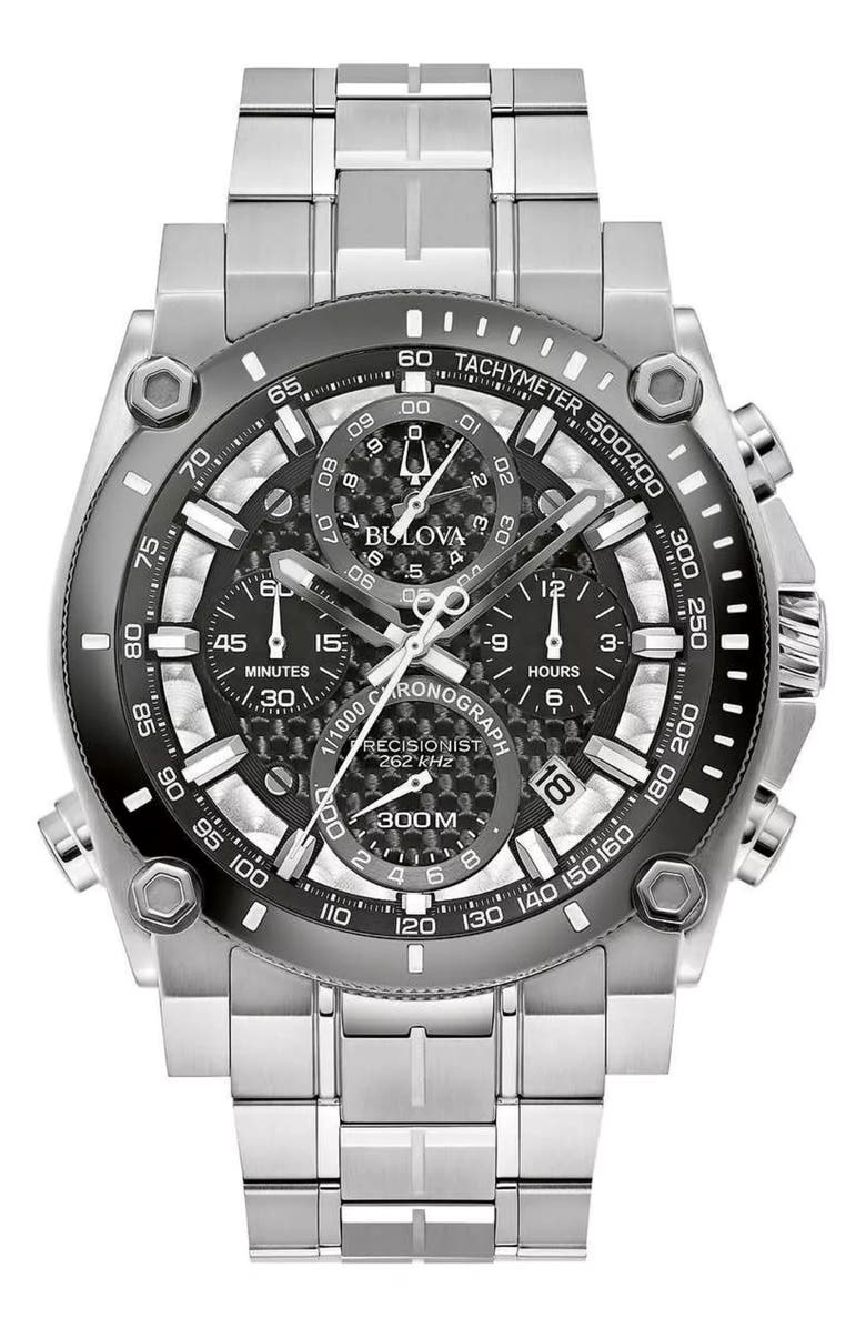 BULOVA Precisionist Chronograph Bracelet Watch, 46mm, Main, color,