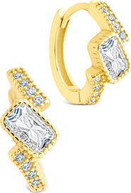 Sterling Forever Maevyn Cubic Zirconia Huggie Hoop Earrings